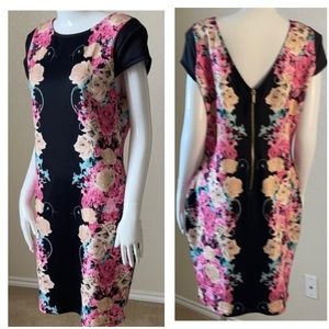 Kardashian Kollection Floral Back Zip Dress XL